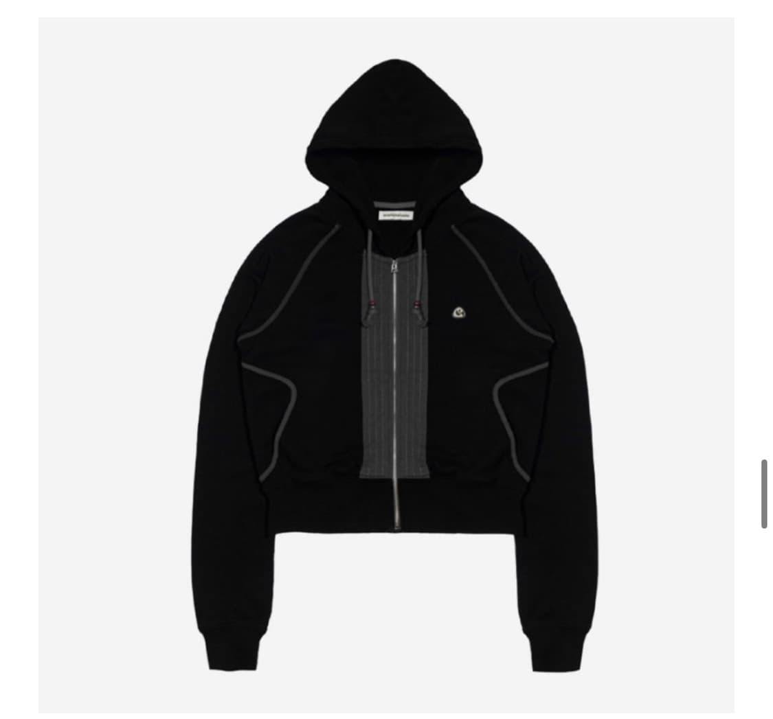 Puckering Hood Zip-up 블랙 상품이미지1