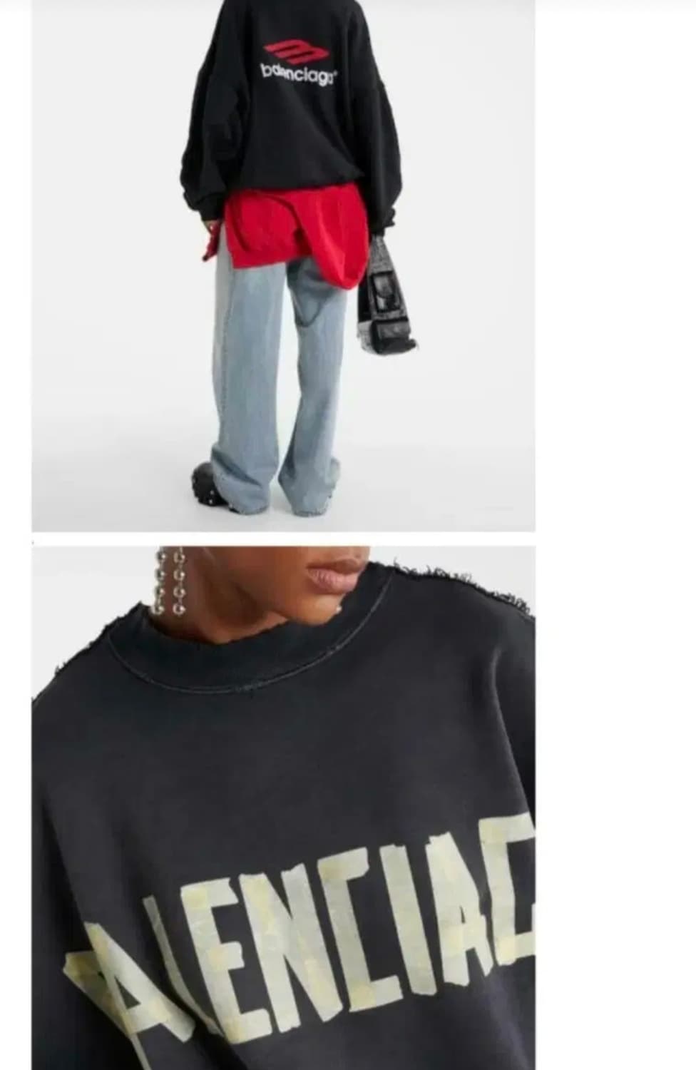 발렌시아가 테이프타입 맨투맨 S 상품이미지2