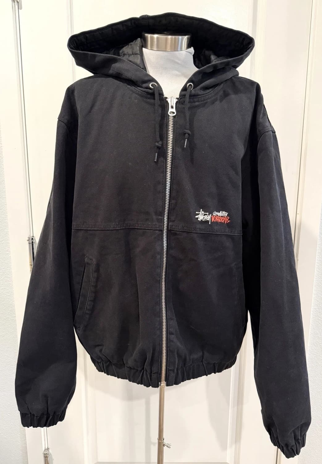 스투시 인슐레이티드 캔버스 워크 자켓 블랙 상품이미지1