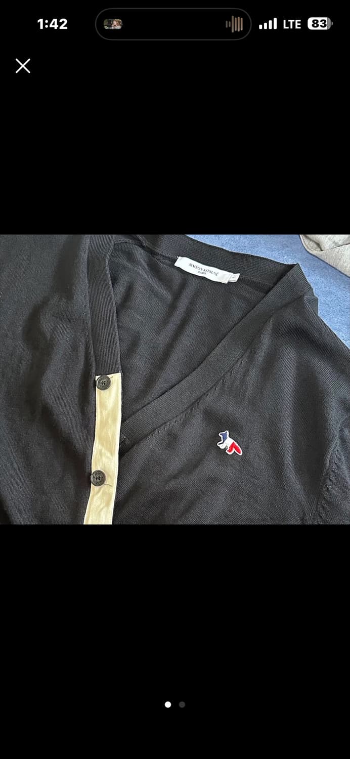 메종키츠네 트리컬러 폭스 패치 클래식 가디건 상품이미지1