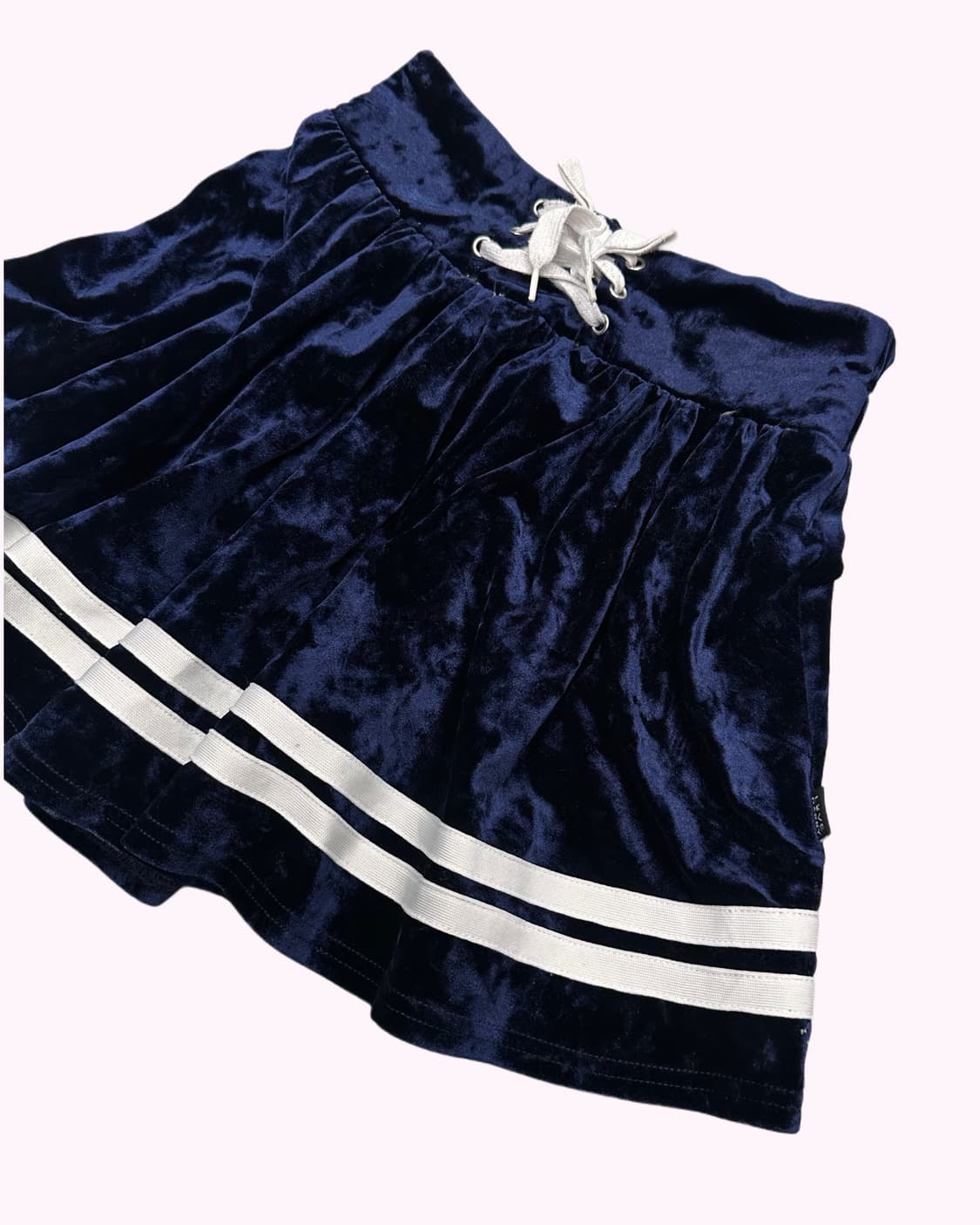 navy velvet lace-up skirt 상품이미지2