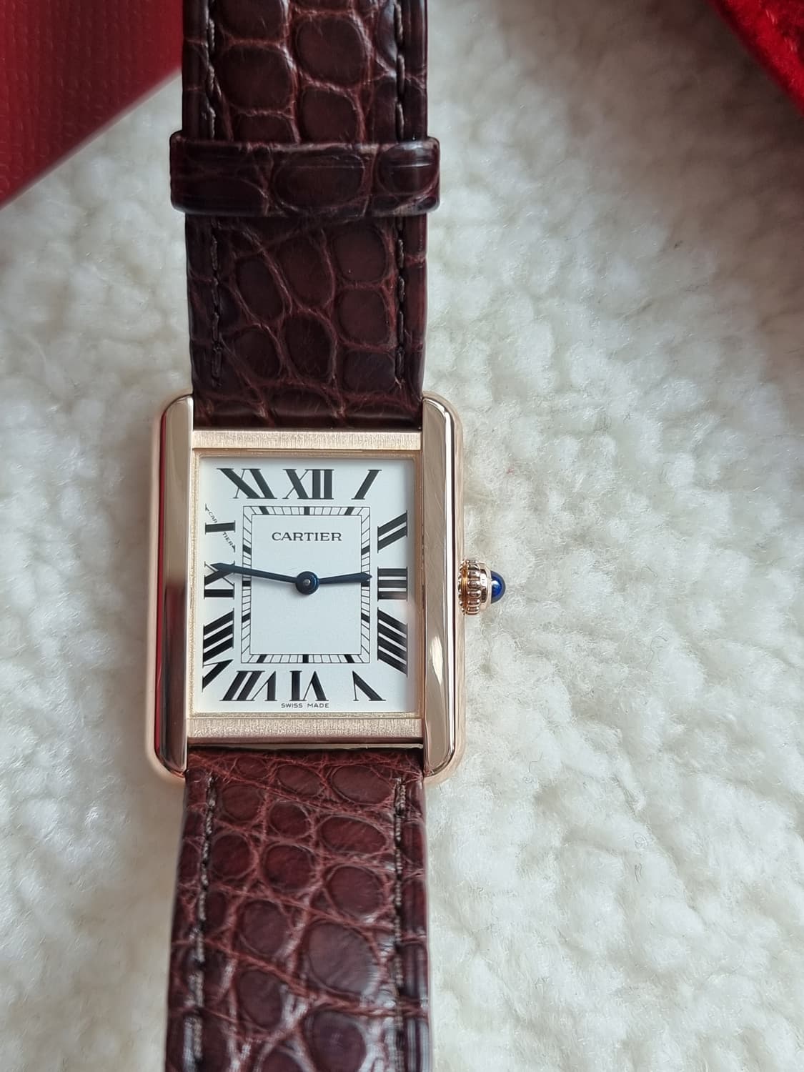 [까르띠에 풀세트] 탱크솔로 18K 로즈골드 SM 남여공용 시계 20년 상품이미지5