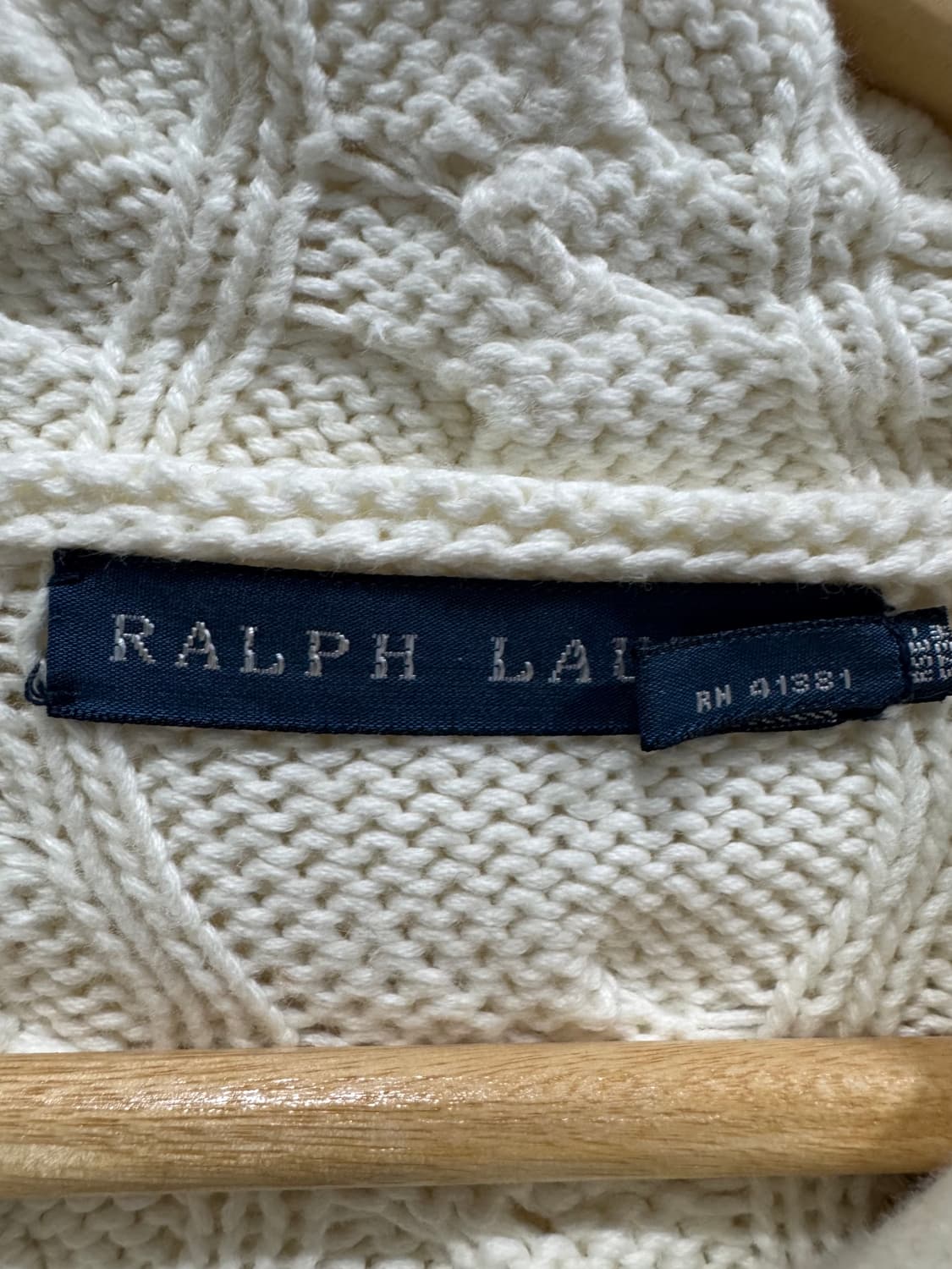 랄프로렌 아이보리 케이블 니트 후드 가디건 상품이미지4