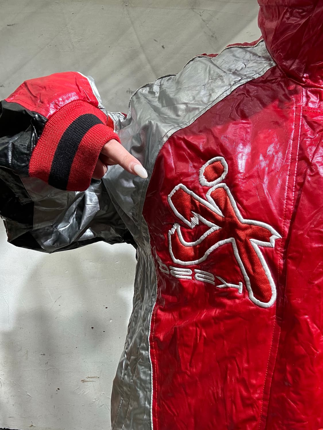 Zett 일본 빈티지 레드 레이싱 자켓 봄버 항공 잠바 L 상품이미지4