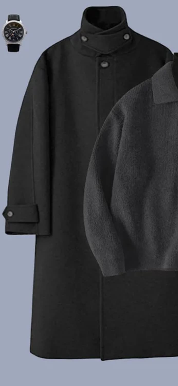 라퍼지 스토어 울리치 수티앵 칼라 오버 코트 Black 상품이미지2