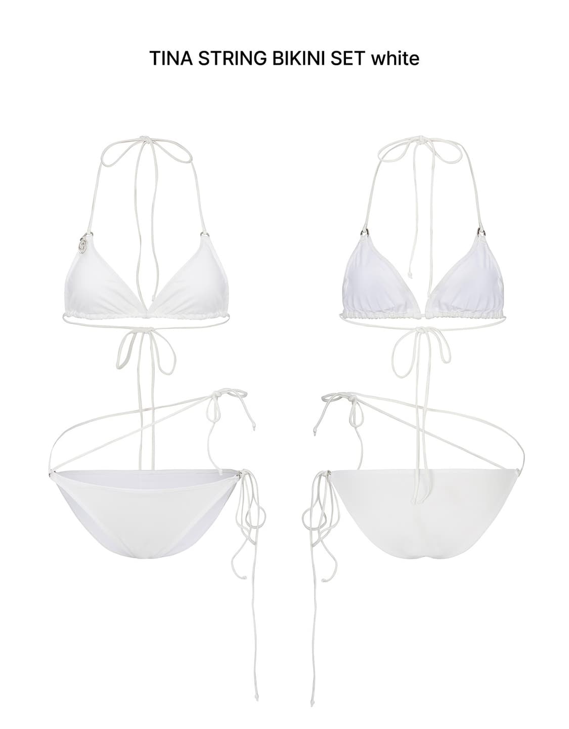 (새상품) 패인오어플레져 TINA STRING BIKINI 화이트 판매 상품이미지1