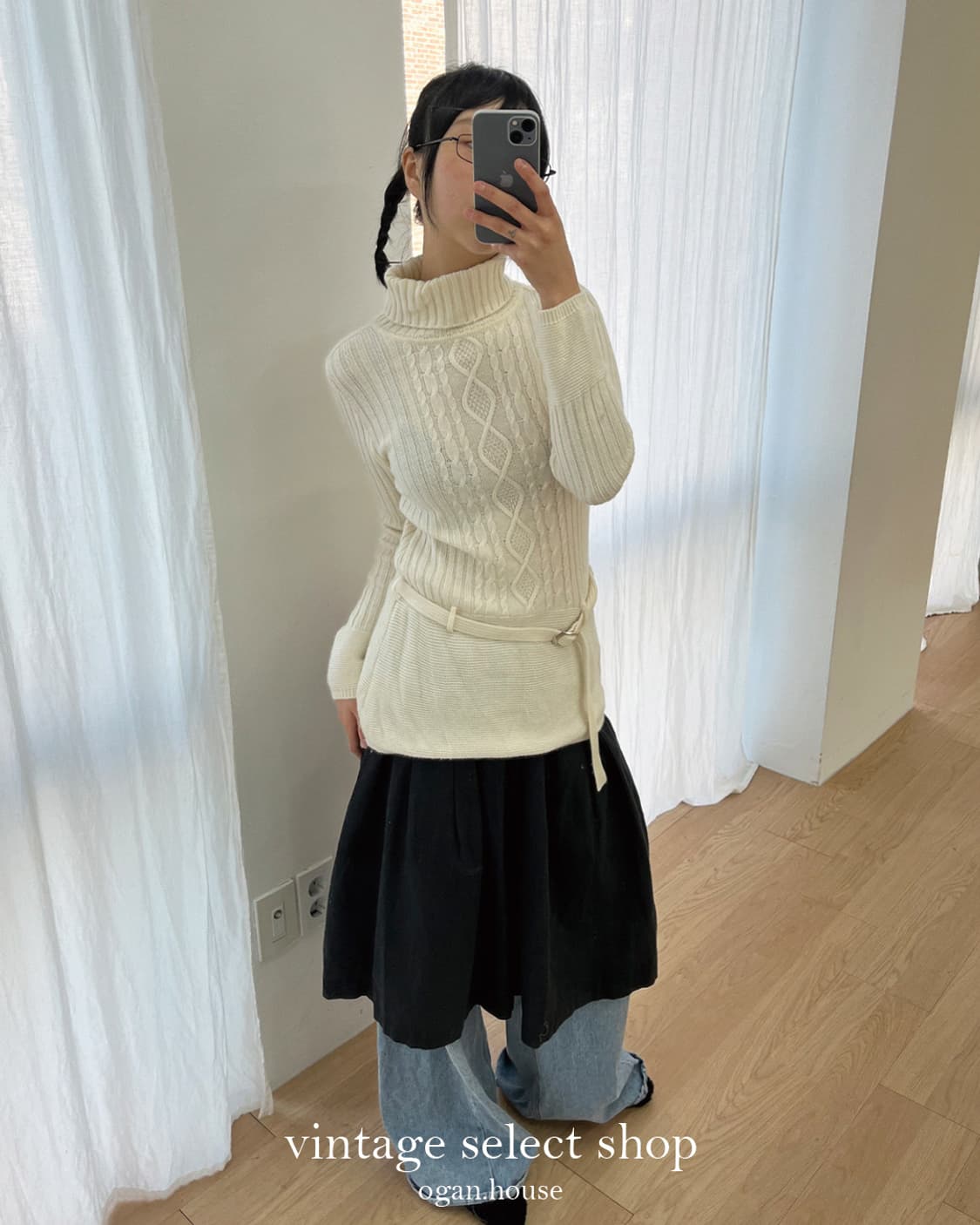 vintage pleats skirt 상품이미지3