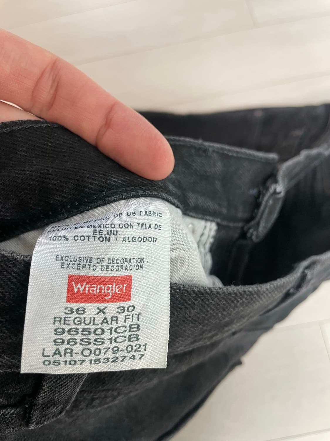 빈티지 랭글러 데님 블랙 36/30 상품이미지2