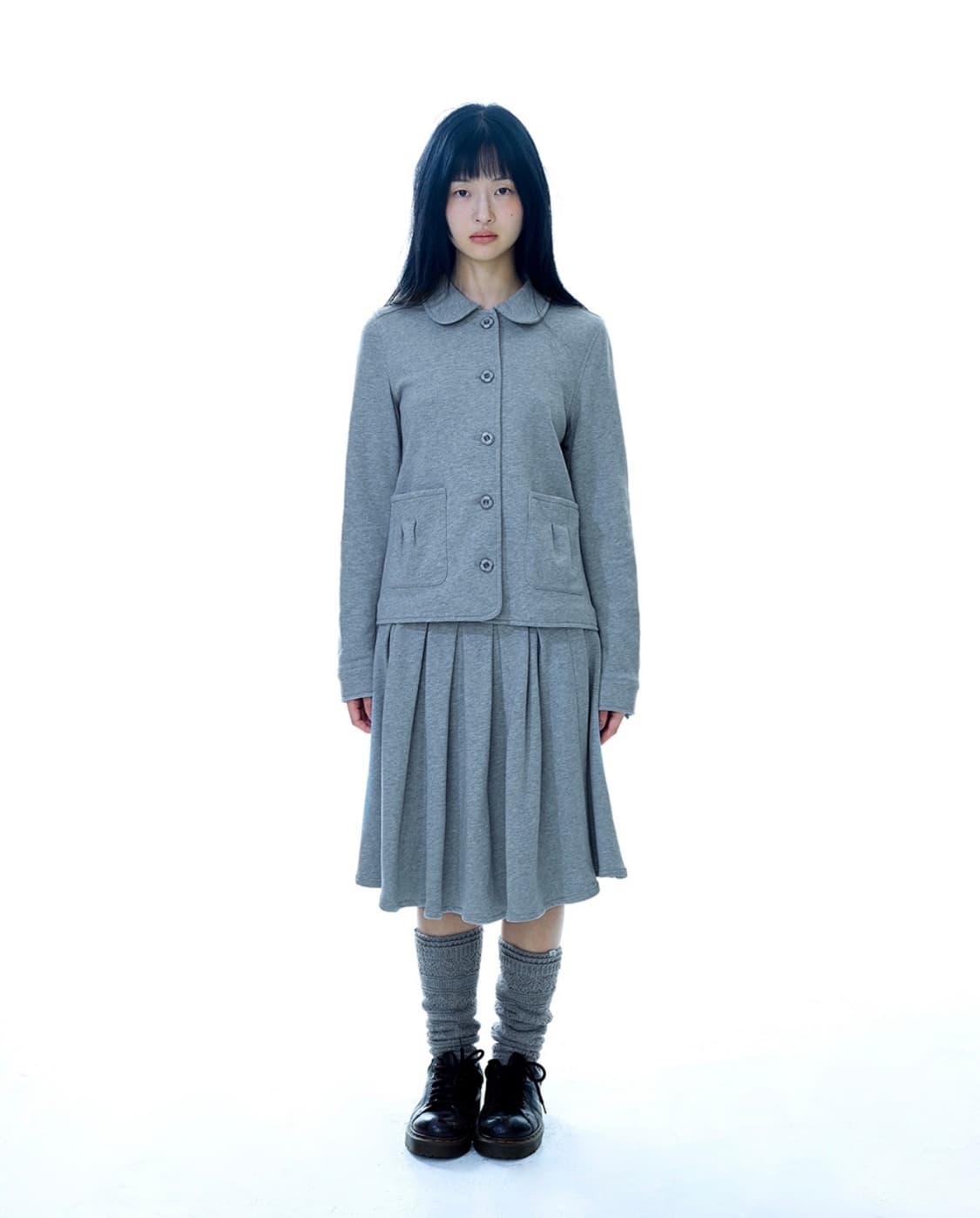 coyseio - cozy sweat wrap skirt melange  상품이미지4