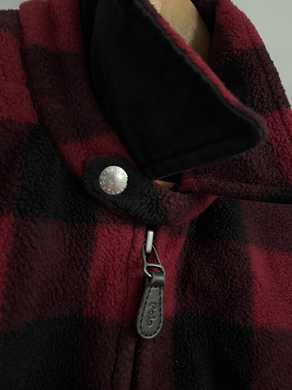 팔라스 x 폴로 체크 플리스 자켓 레드 상품이미지4