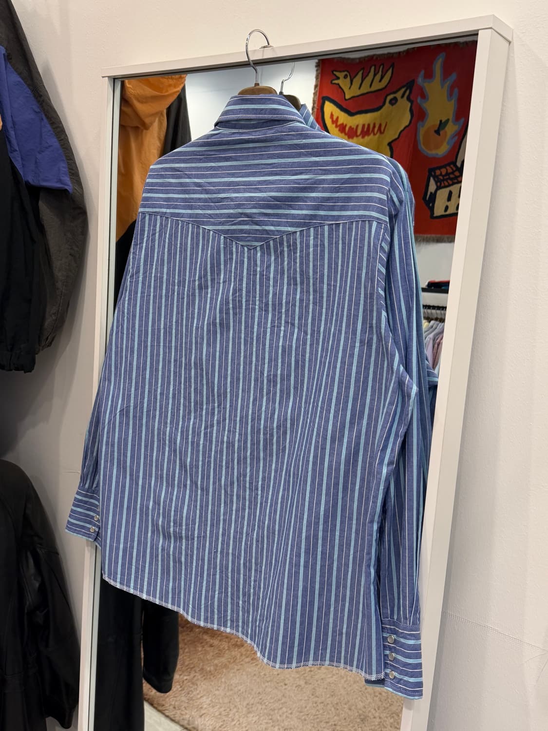 90s Wrangler 랭글러 웨스턴 스트라이프 셔츠 상품이미지5