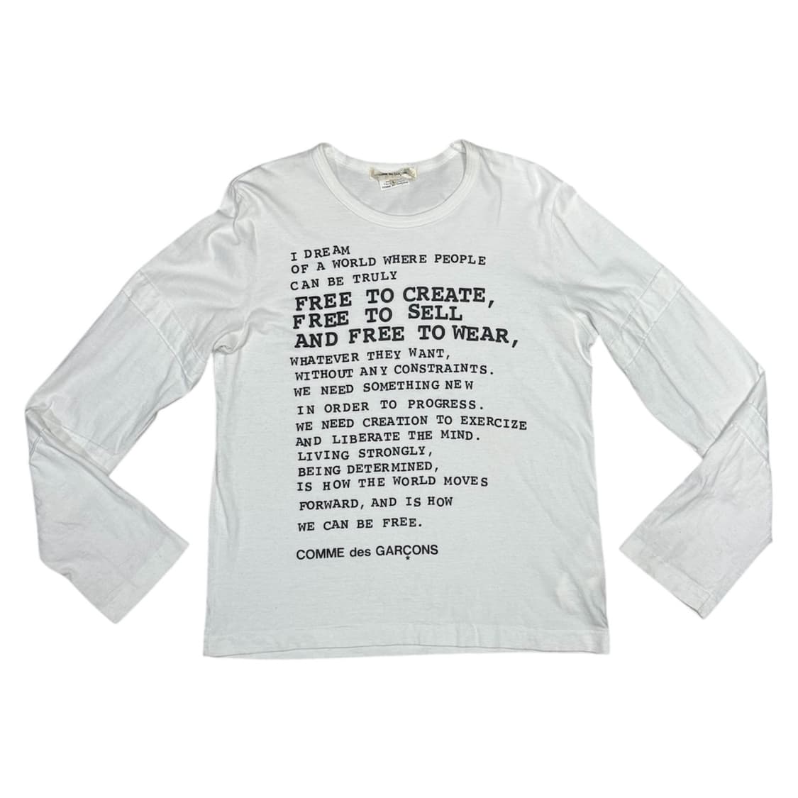 2017 꼼데가르송 자유를 향한 시 롱슬리브 티셔츠 상품이미지1