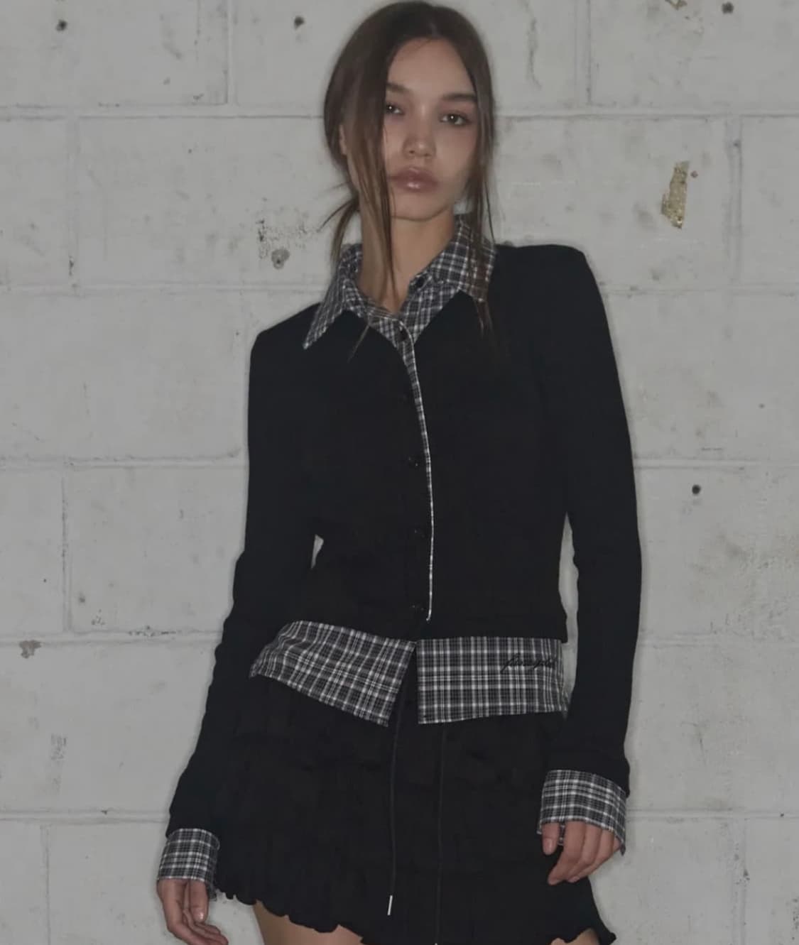 팬시클럽 체크셔츠 레이어드 가디건 상품이미지2