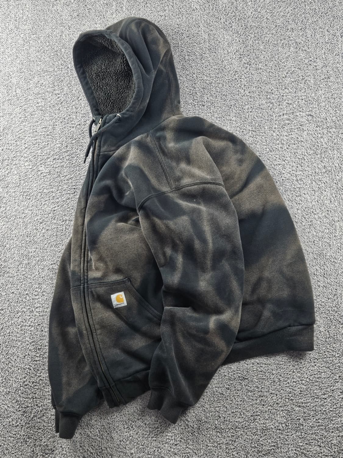 칼하트 다잉 워시드 커스텀 쉐르파 후드 집업 ( M ) / 10692 상품이미지3