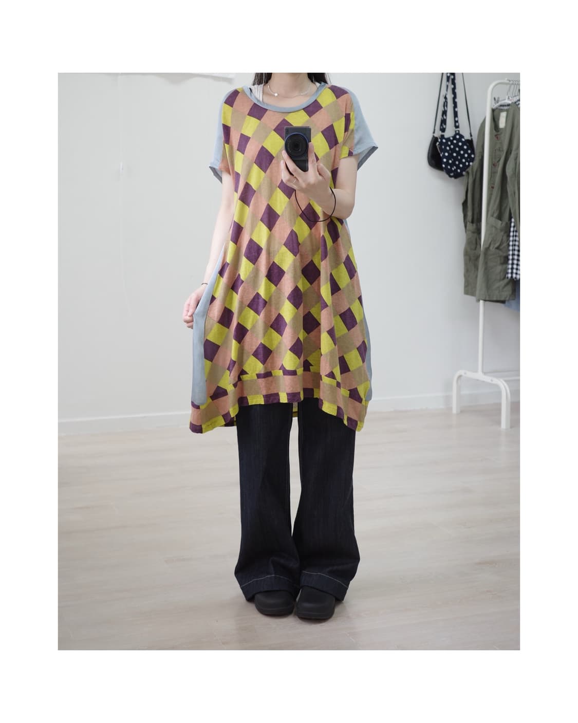 수나오쿠와하라 Sunao kuwahara check one-piece 상품이미지3