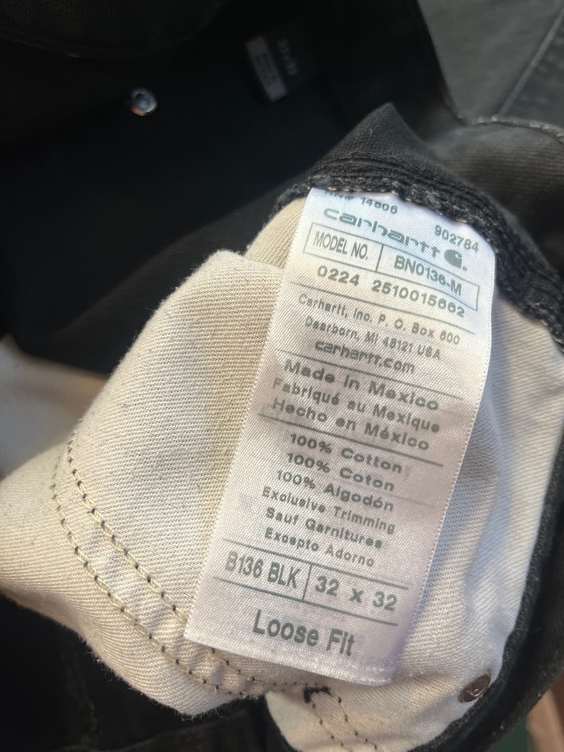 칼하트 B136 BLK 더블니 카펜터 팬츠 [ 32 ] 상품이미지9