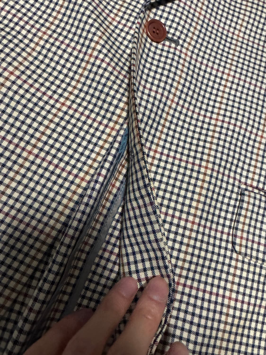 정품!! 입생로랑 YSL 레트로 체크 울 자켓 L 상품이미지3