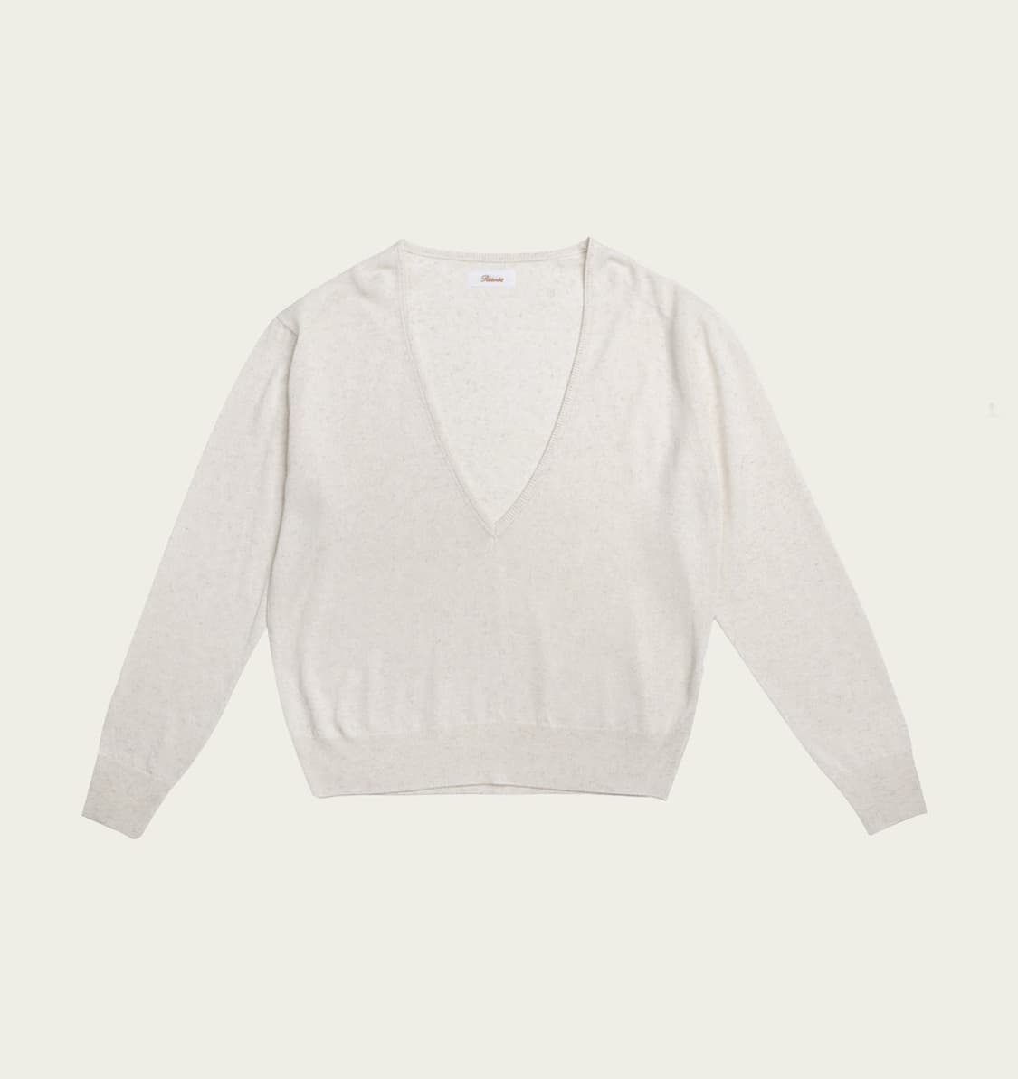 리본빛 Kind 카인드 Paper V-neck Knit - Ivory   상품이미지1