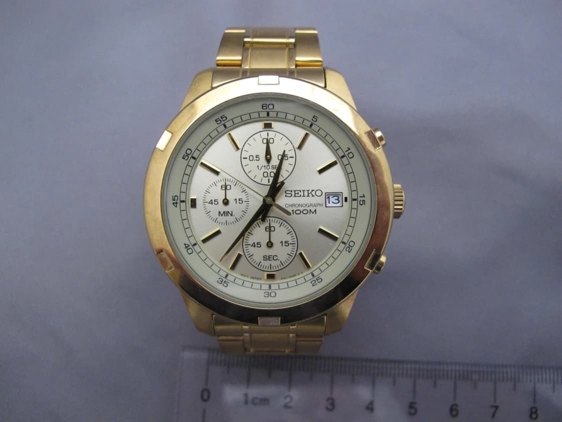 [정품] SEIKO 금장 쿼츠 크로노그래프 실버 다이얼 상품이미지1