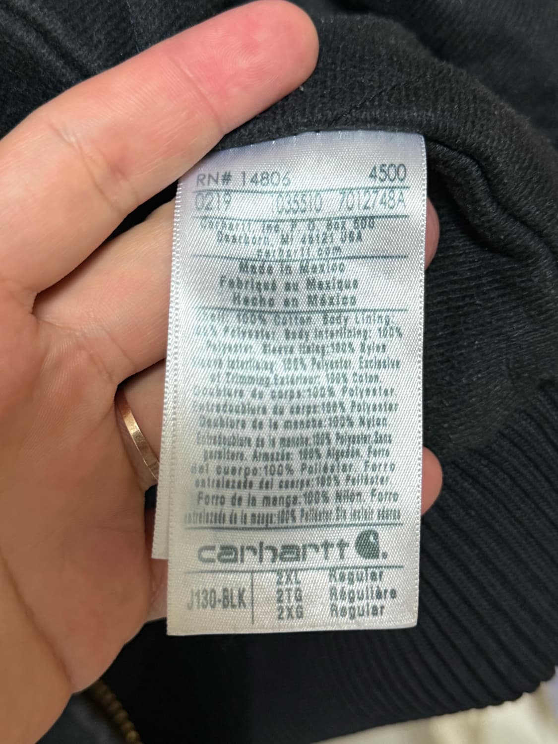 칼하트 J130 액티브 자켓 (2XL) 상품이미지4