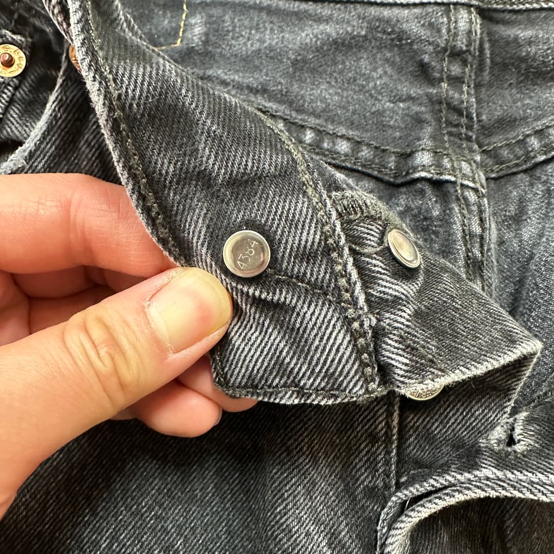 리바이스 501 블랙 진 데님 팬츠 34 상품이미지8