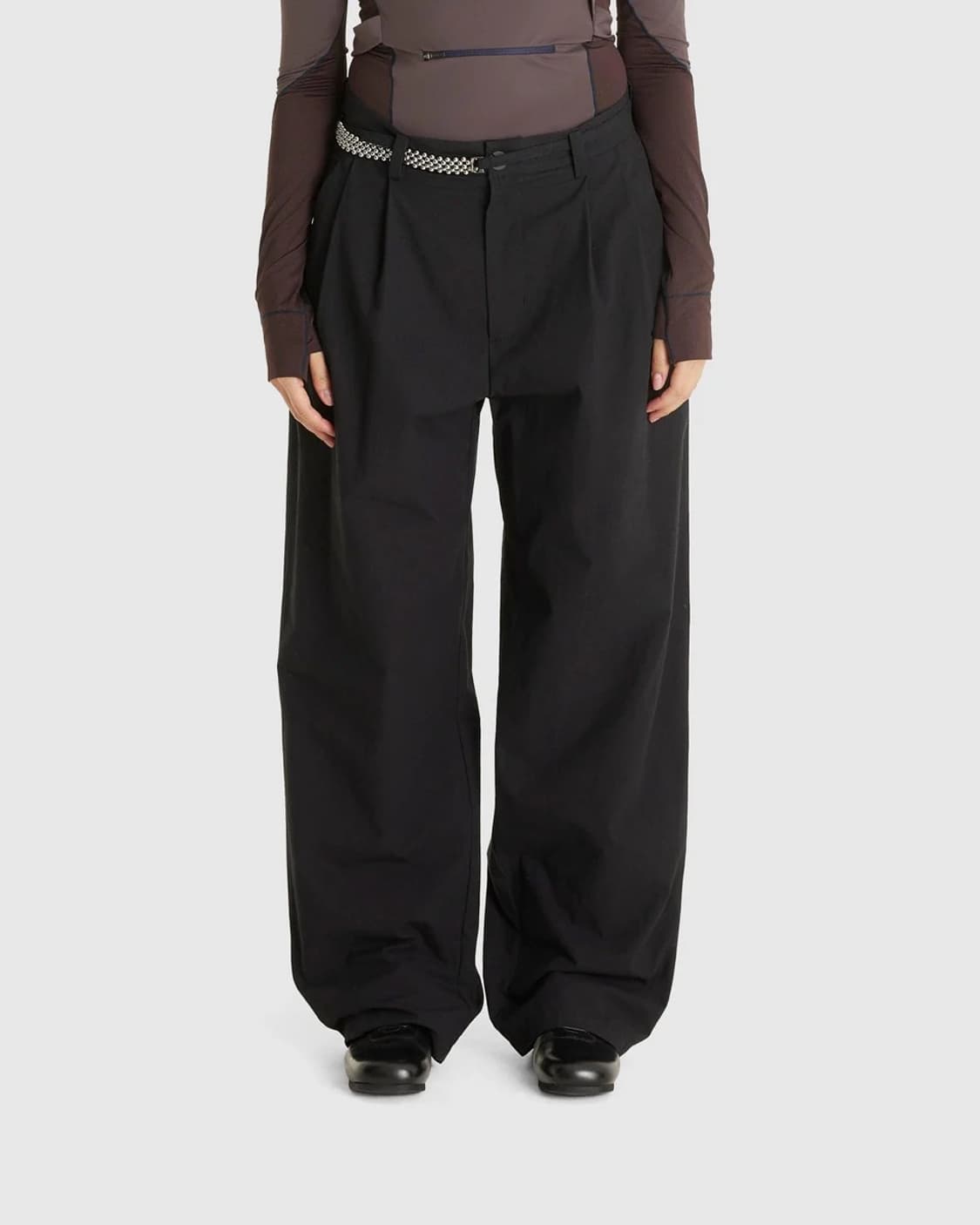혜인서 hyeinseo 벨트 와이드 팬츠 블랙 상품이미지2