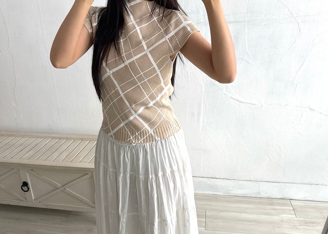 Axes Femme White Long Skirt 상품이미지4