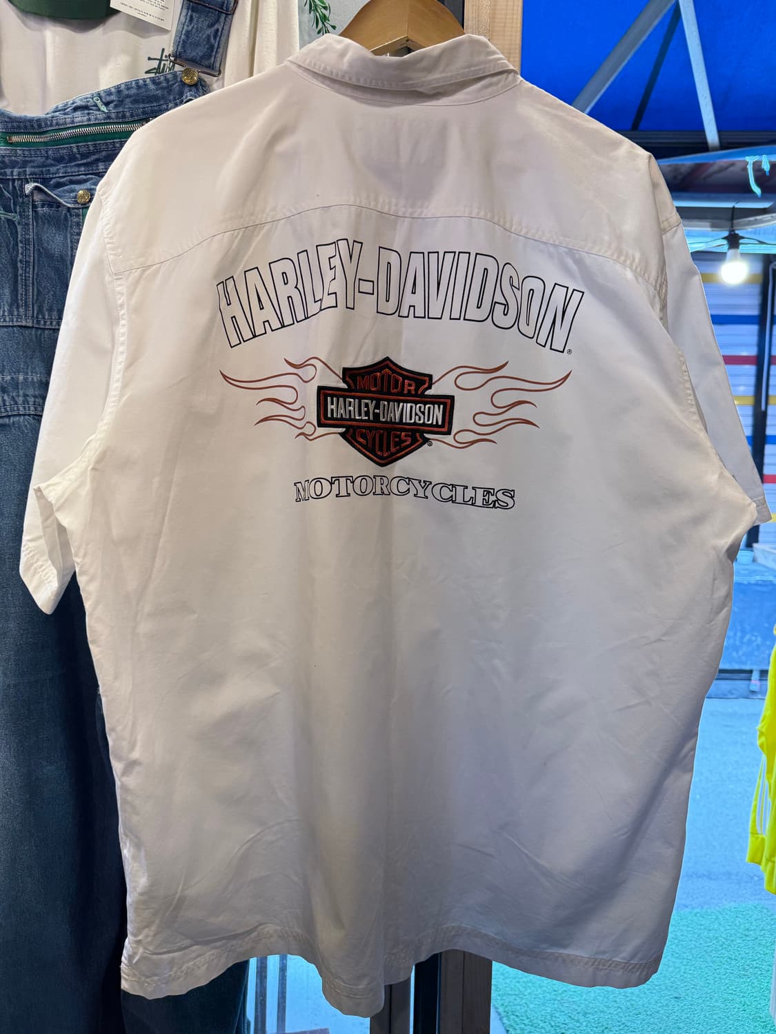할리데이비슨 더블포켓 자수로고 화이트 반팔셔츠 상품이미지5