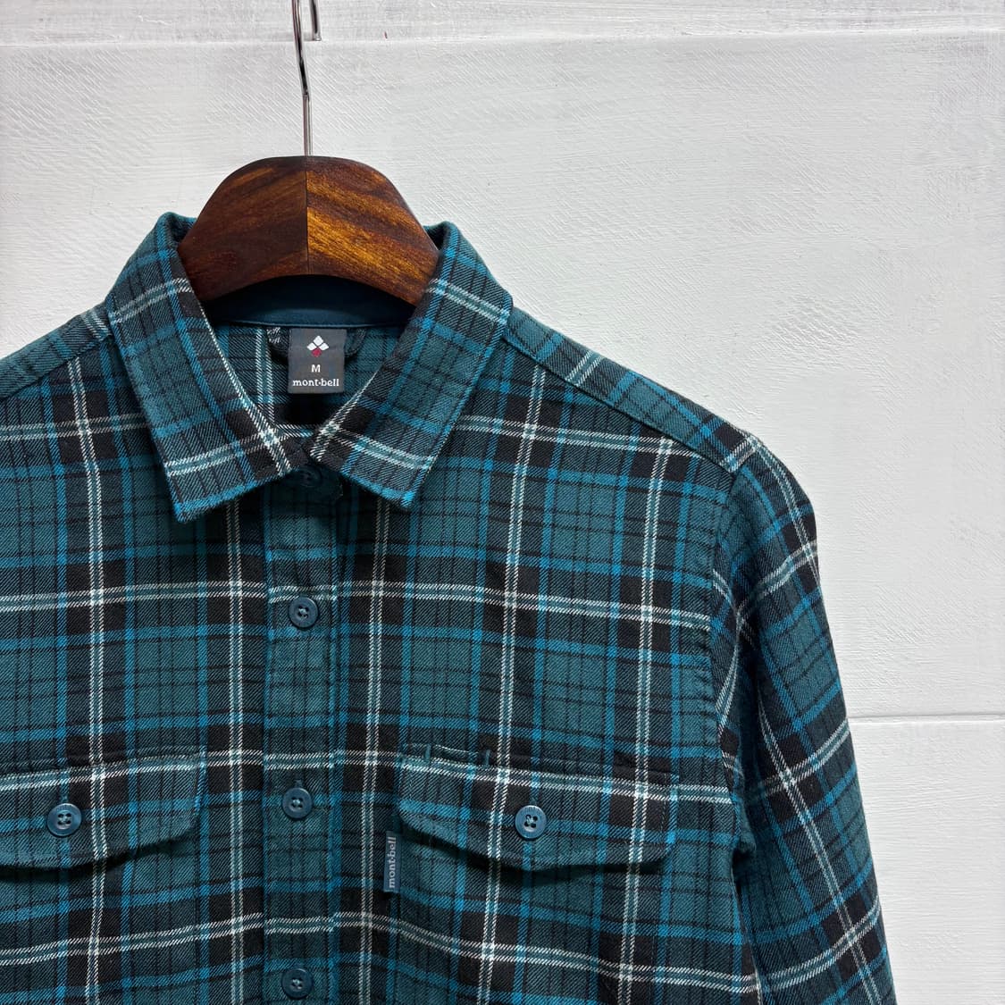 몽벨 montbell 체크 울 남방 셔츠 M 상품이미지2
