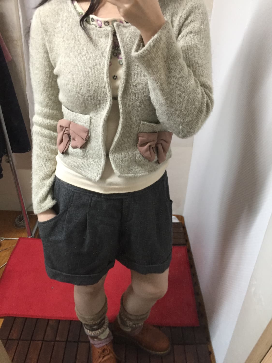 빈티지 리본 후크 숏 가디건 jpn 상품이미지5