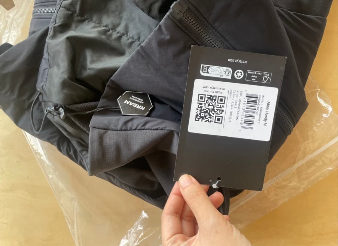 아크테릭스 아톰 후디 맨 s 블랙 구버전 새제품 상품이미지6