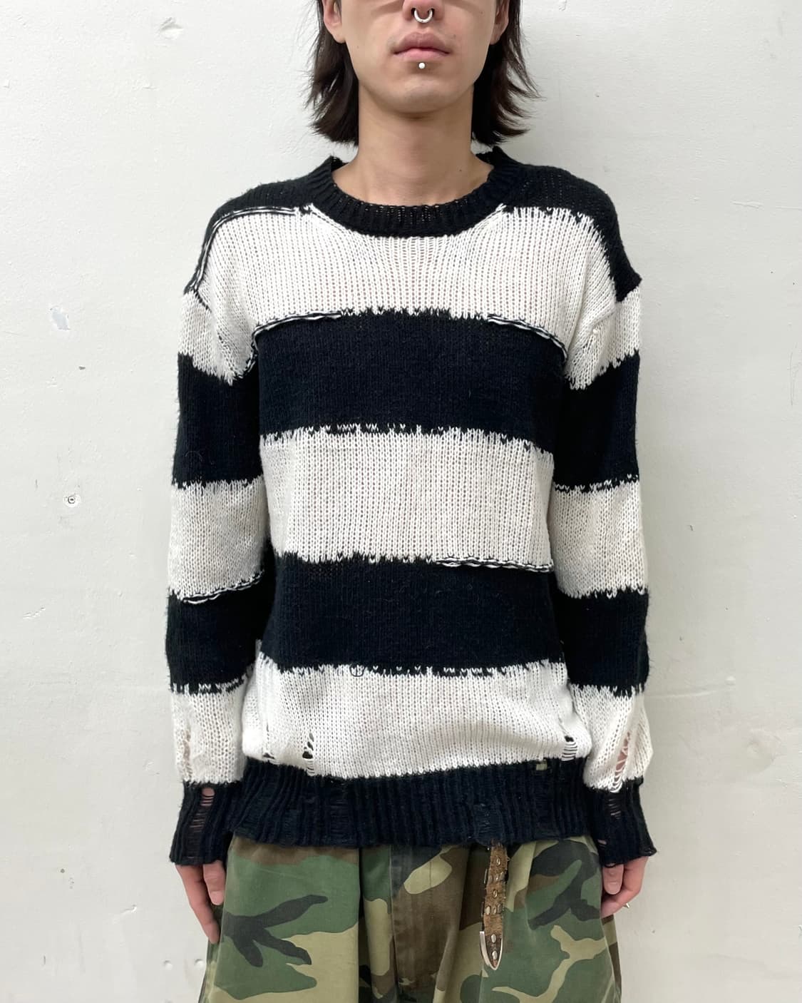 Stripe damage knitwear 상품이미지1