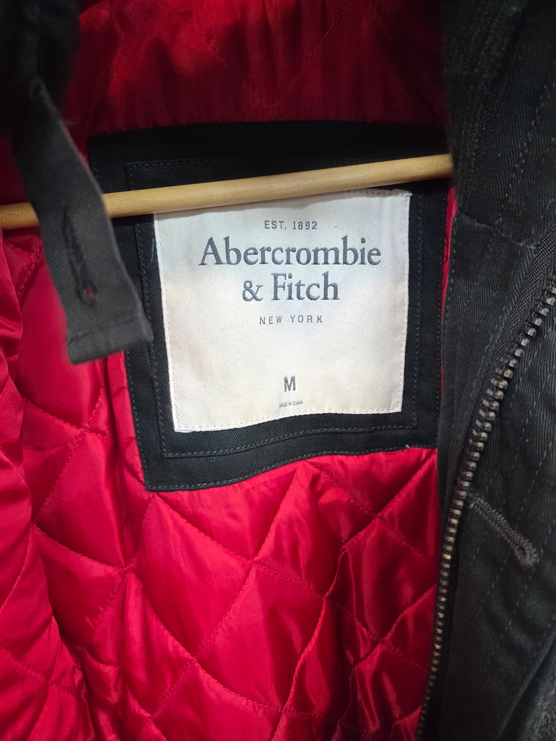 아베크롬비 밀리터리 견장 울 누빔 집업자켓 M 상품이미지5