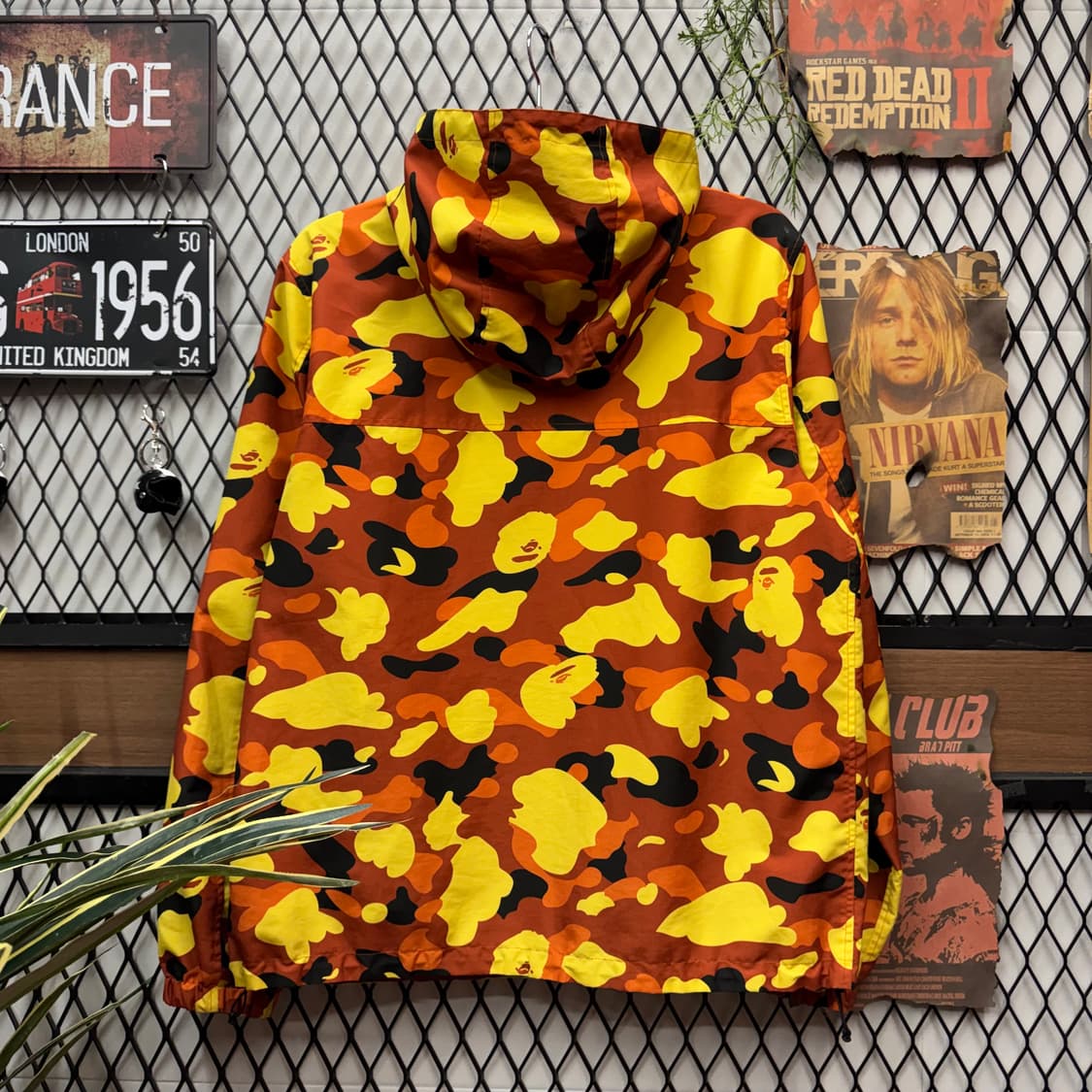 베이프 리버시블 퍼스트 카모 후드 집업 바람막이 레드 오렌지 상품이미지2