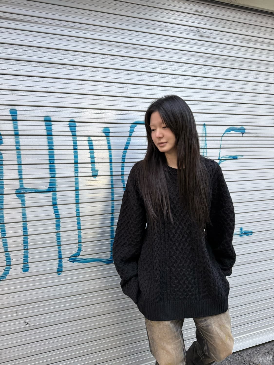 준지 와플 디테일 헤비울 니트 상품이미지6