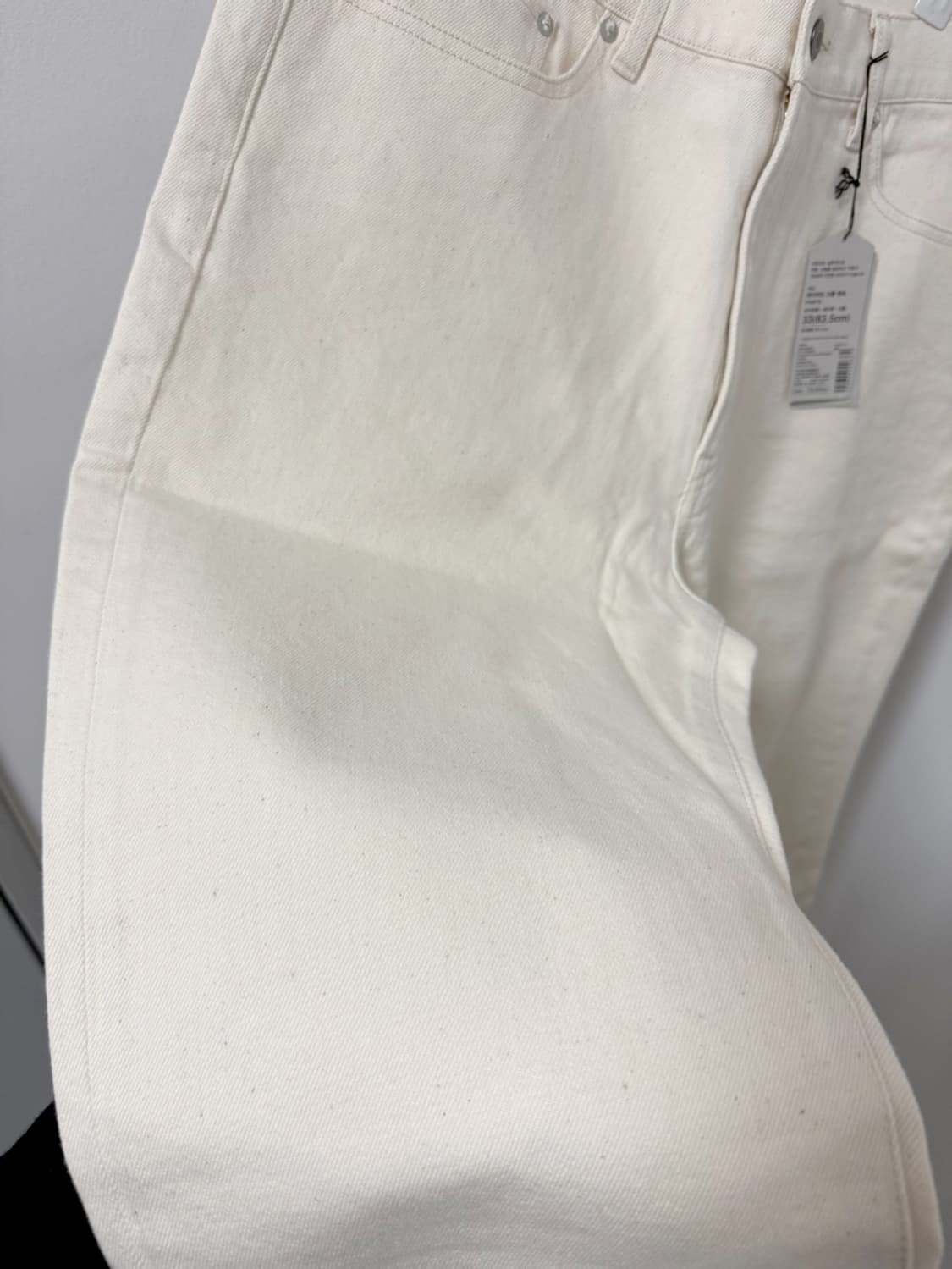 [33~34] 무인양품 LABO 테이퍼드진 크롭 에크루 데님 청바지 상품이미지10