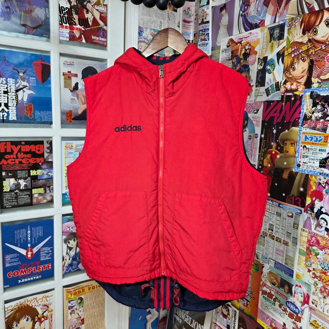 90'S 아디다스 제우교역 리버시블 패딩 조끼 상품이미지8