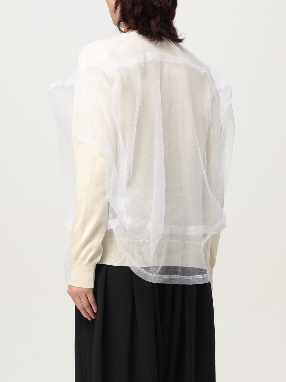 새상품 25ss 꼼데가르송 메인라인 아이보리 튤레이어드 가디건 m 상품이미지4