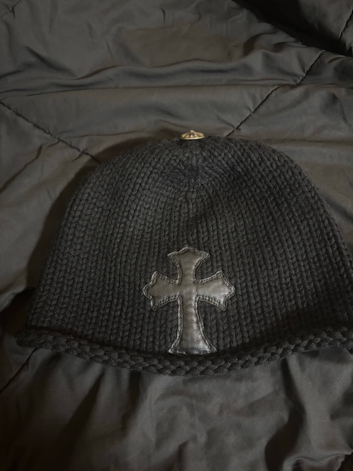 크롬하츠 크로스 레더 패치 비니 상품이미지1