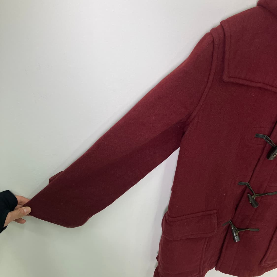 버버리 런던 버건디 울 더플 코트  상품이미지7