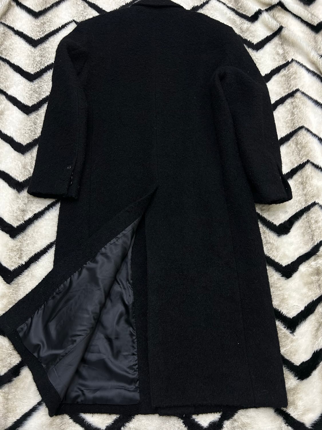 [XL]던스트 3버튼 부클 울 롱코트/블랙 상품이미지5