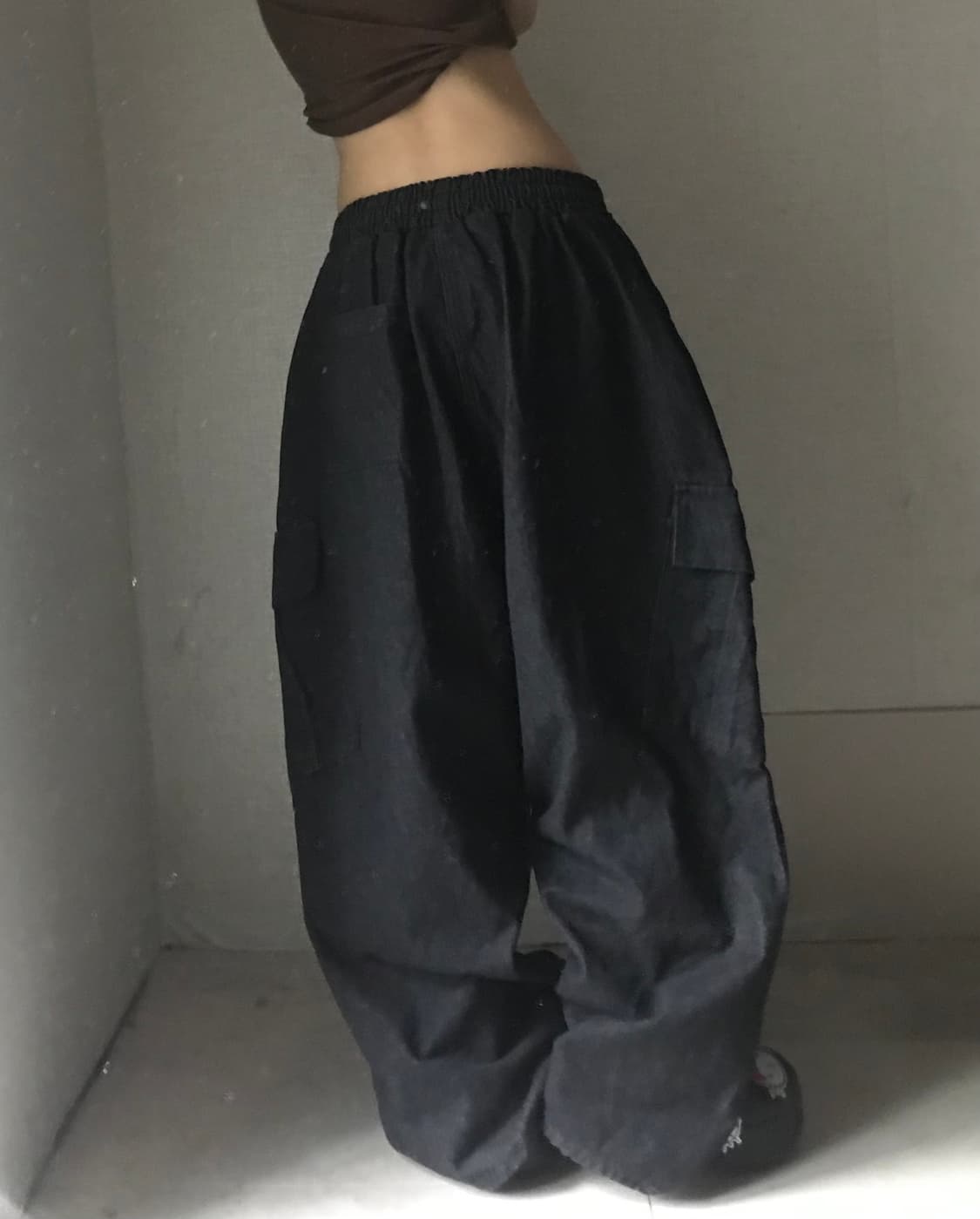 빈티지 와이드 벌룬핏 데님카고팬츠 상품이미지5