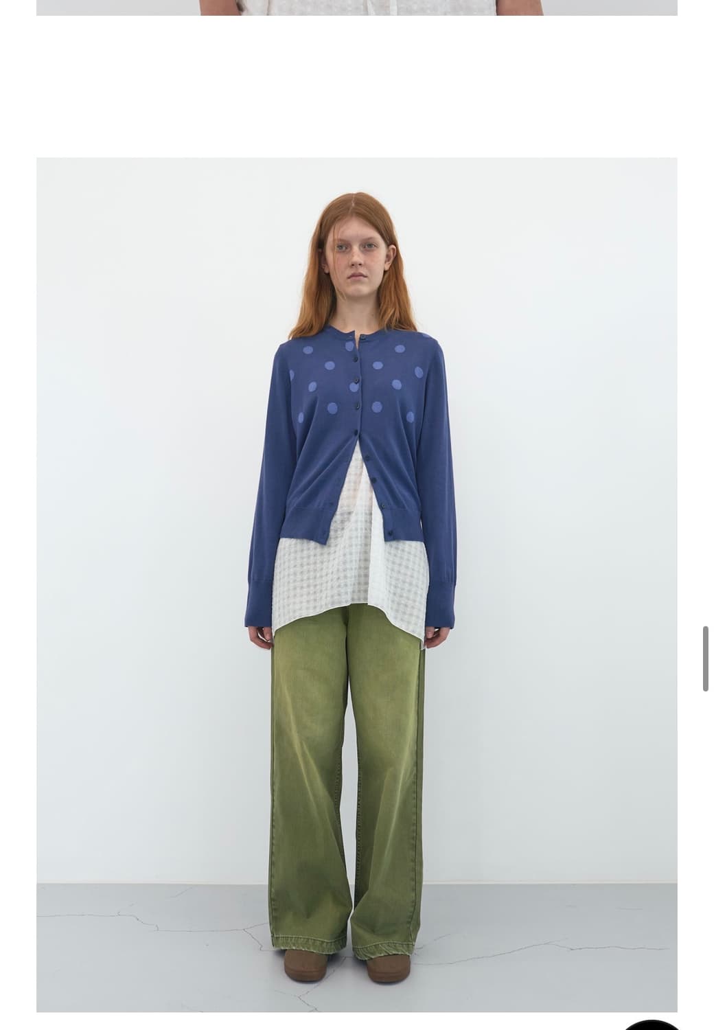 엔조블루스 넷 체크 슬리브리스 탑 (White) 상품이미지4