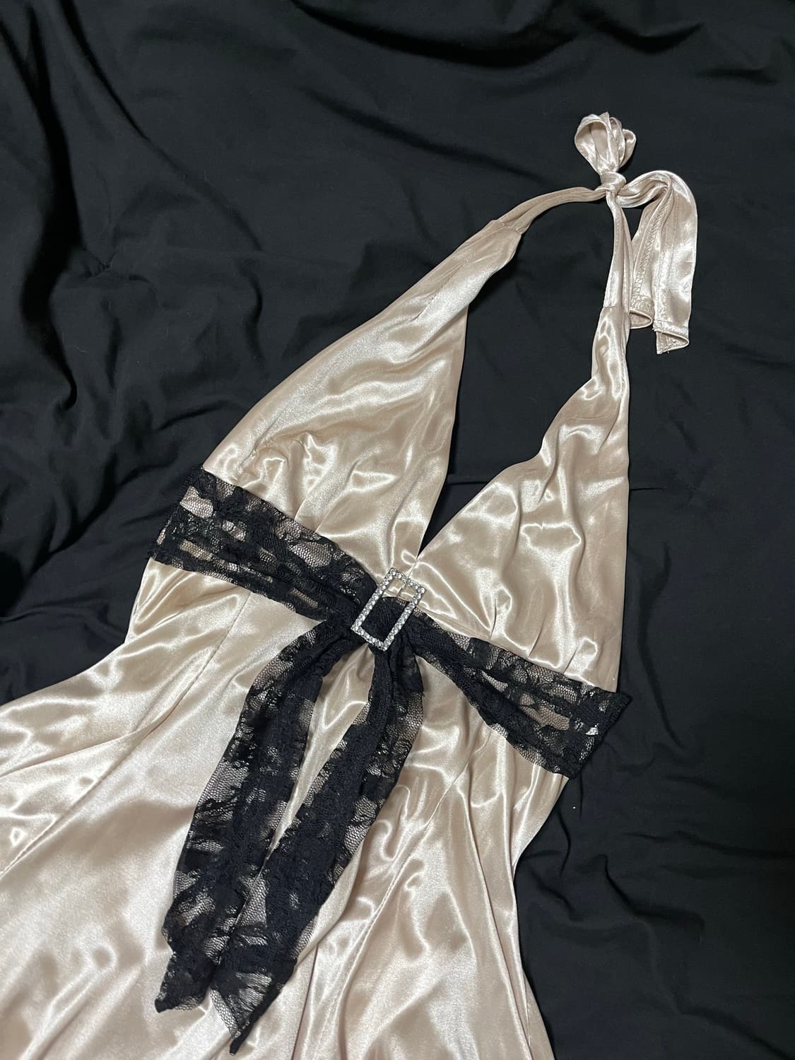 실크 홀터넥 슬립 원피스 파티드레스 오네갸루 아야즈빈티지 상품이미지2