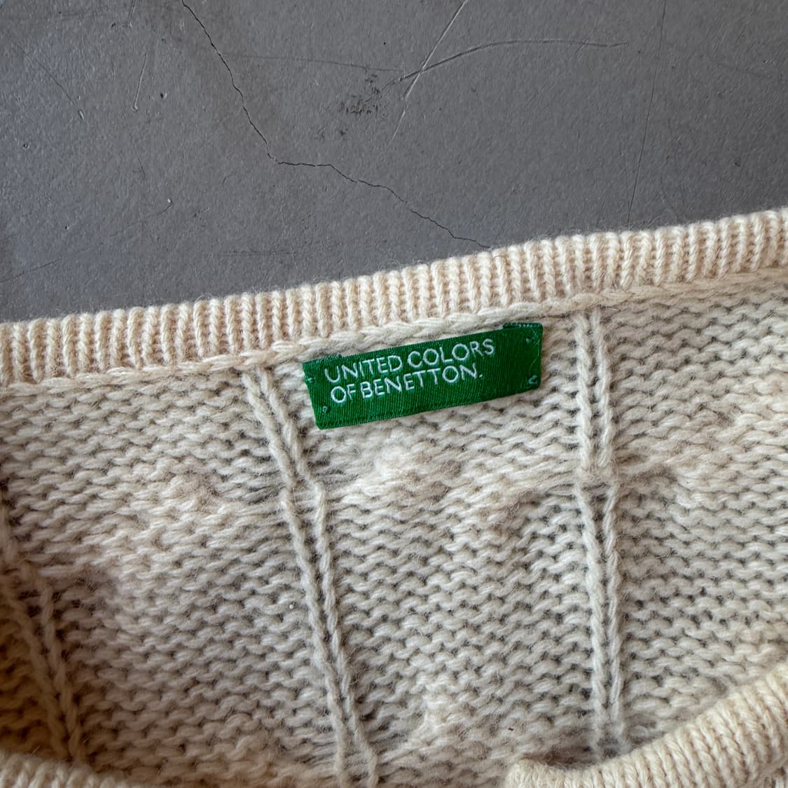 베네통 케이블 니트 가디건 상품이미지5