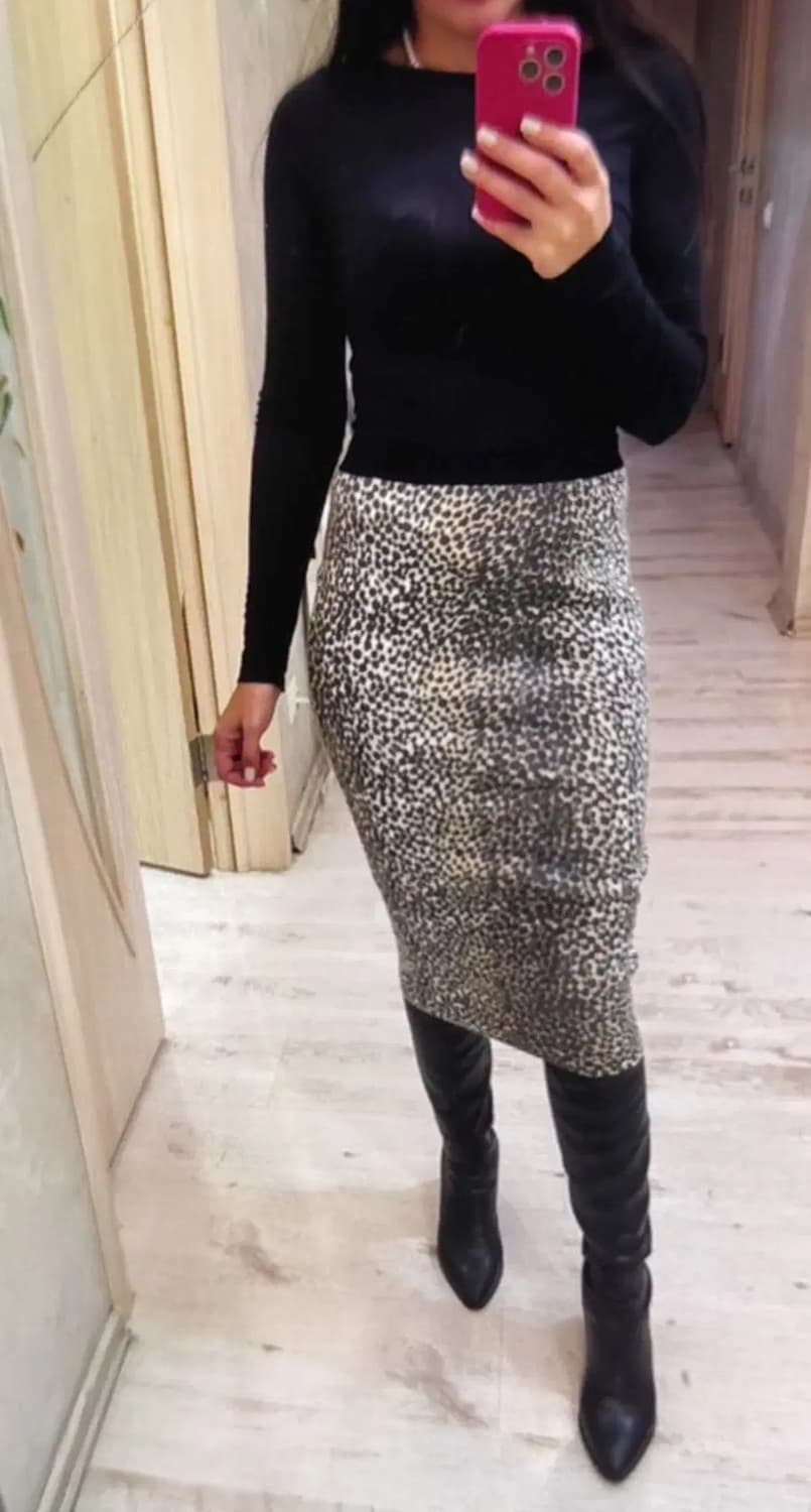 D&G by 돌체앤가바나 레오파티드 미디스커트(S 사이즈) 상품이미지1