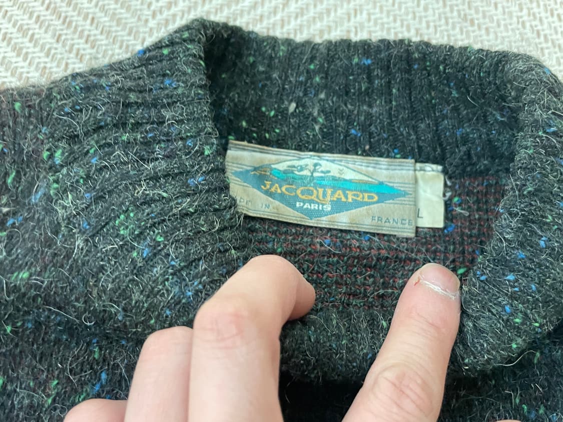 8~90s 유럽빈티지 자카드 파리지안 패턴 니트 스웨터 J03617 상품이미지3