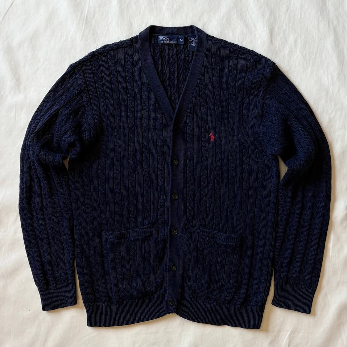 [M/44-55] 폴로 랄프로렌 네이비 꽈배기 니트 가디건 상품이미지1