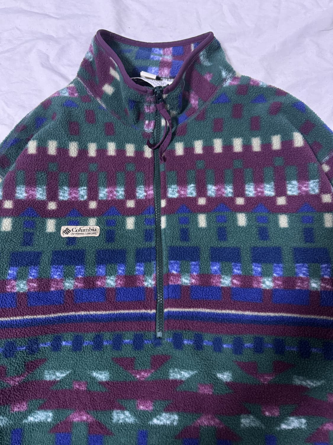 90s usa 컬럼비아 아즈텍 패턴 플리스 네이티브 아메리칸 상품이미지3