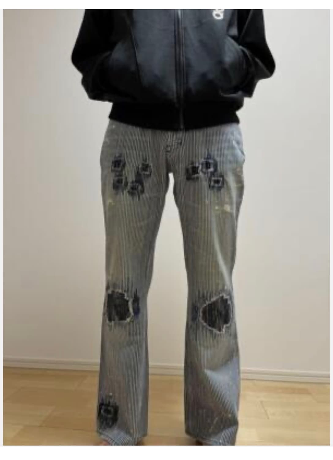 넘버나인 01aw 하코리 스트라이프 총알데님 0사이즈 상품이미지2